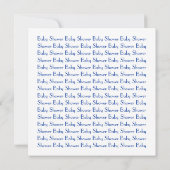 ブルーレパードコンフェッティ男の子ベビーシャワー 招待状 (裏面)