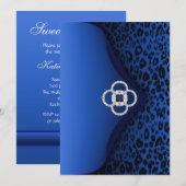 ブルーレパード柄封筒 招待状 (正面/裏面)