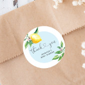 ブルーレモンのベイビーシャワー感謝祭 ラウンドシール