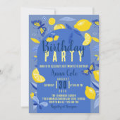 ブルーレモンバースデーパーティモダンー 招待状 (正面)