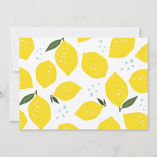 ブルーレモンフォトファースト誕生日招待状 招待状 (裏面)