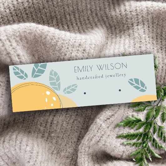 ブルーレモンフルーティはっきりした抽象芸術イヤリングディスプレイ スキニー名刺