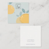 ブルーレモンフルーティはっきりした抽象芸術イヤリングディスプレイ スクエア名刺 (正面/裏面)