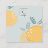 ブルーレモンフルーティはっきりした抽象芸術イヤリングディスプレイ スクエア名刺 (正面)