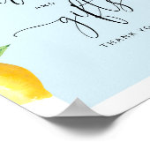 ブルーレモンベビーシャワーカードとギフトサイン ポスター (角)