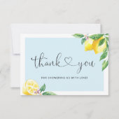 ブルーレモンベビーシャワーサンキューカード カード (正面)