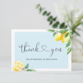 ブルーレモンベビーシャワーサンキューカード カード (スタンド正面)