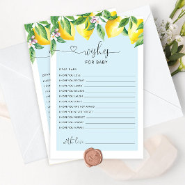 ブルーレモンベビーシャワーベビーカード