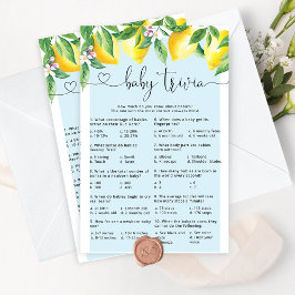 ブルーレモンベビートリビア赤ちゃんシャワーゲーム