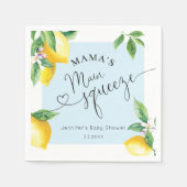 ブルーレモンママのメイン絞りベビーシャワーナプキン スタンダードカクテルナプキン (正面)