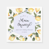 ブルーレモンママのメイン絞りベビーシャワーナプキン スタンダードカクテルナプキン (正面)