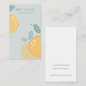 ブルーレモン抽象芸術フルーツはっきりしたイヤリングディスプレイ 名刺 (正面/裏面)