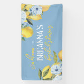 ブルーレモン&フラワービニールウェルカムバナー 横断幕 (縦)