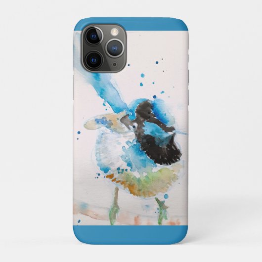 ブルーレンウォーターカラー画 オーストラリアの鳥 Case-Mate iPhoneケース (裏)