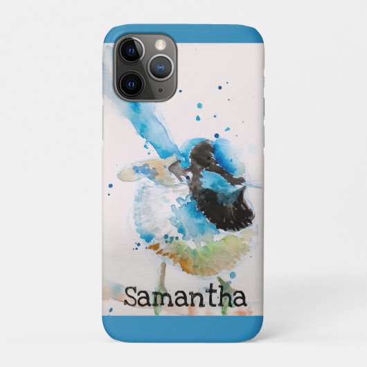 ブルーレンウォーターカラー画 オーストラリアの鳥 Case-Mate iPhoneケース (裏)