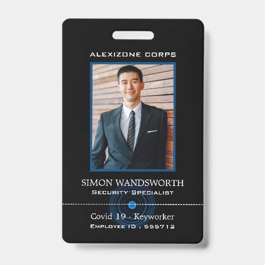 ブルーレンズ、光セキュリティ業界IDバッジ バッジ (表面)