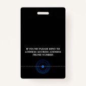 ブルーレンズ、光セキュリティ業界IDバッジ バッジ (裏面)