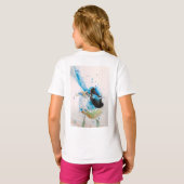 ブルーレン水彩画オーストラリアの鳥 Tシャツ (裏面フル)