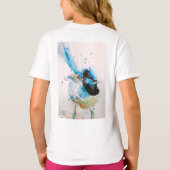 ブルーレン水彩画オーストラリアの鳥 Tシャツ (裏面)