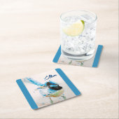 ブルーレン ウレン 水彩 赤ちゃん 青 オーストラリア スクエアペーパーコースター (インサイチュ)