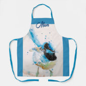 ブルーレン ワレン 水彩 赤ちゃん 青 オーストラリア エプロン (正面)
