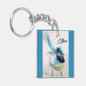 ブルーレン ワレン 水彩 赤ちゃん 青 オーストラリア キーホルダー (正面左)