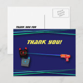 ブルーレーザーラベル誕生日パーティーありがとう ポストカード (正面/裏面)