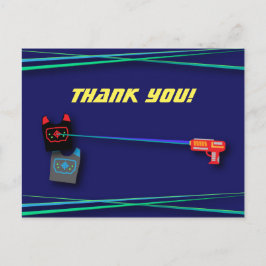 ブルーレーザーラベル誕生日パーティーありがとう ポストカード