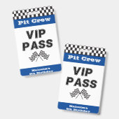 ブルーレーシングパーティーピットクルーVIPパスピッストップト バッジ (Front & Back)