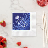 ブルーレーシングフ保ラームにおけるテキスト 縁ありカクテルナプキン (インサイチュ)