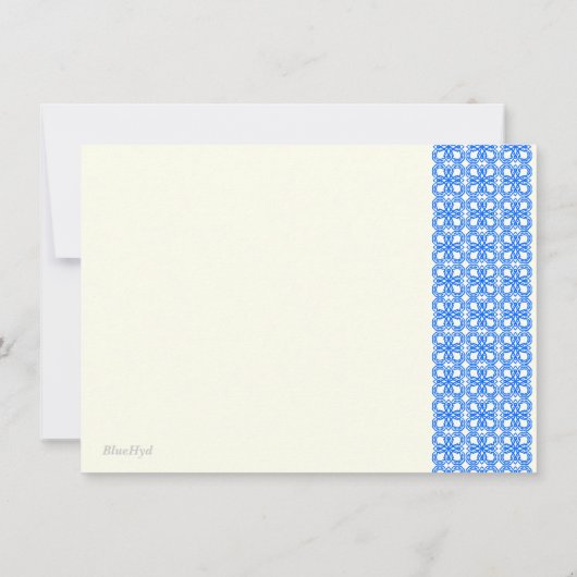 ブルーレースとアジサイのリハーサルディナー 招待状 (裏面)