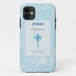 ブルーレースの男の子の洗礼 iPhone 11 ケース