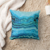 ブルーレースアガテ自然ジェムストーンのテクスチャ クッション (ブランケット)