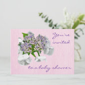 ブルーレースアジサイ赤ちゃんシャワー招待状 招待状 (スタンド正面)