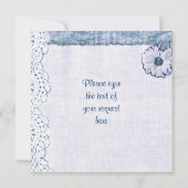 ブルーレースオンバーラップ私の花嫁の付き添いになって下さい 招待状 (裏面)