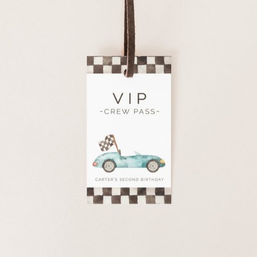 ブルーレースカーおもしろい ギフトタグ