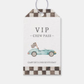 ブルーレースカーおもしろい ギフトタグ (正面)