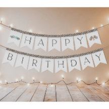 ブルーレースカーのバンティングフラッグ