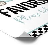 ブルーレースカーの誕生日パーティーの好意サイン ポスター (角)