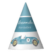 ブルーレースカーの誕生日 パーティーハット (正面)