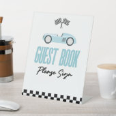 ブルーレースカーゲストブックパーティー 台座サイン (インサイチュ)