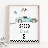ブルーレースカースピードリミット2誕生日標識 ポスター