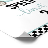 ブルーレースカースピードリミット2誕生日標識 ポスター (角)