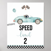 ブルーレースカースピードリミット2誕生日標識 ポスター (正面)