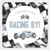 ブルーレースカーファーストワンバースデーパーティー スクエアシール (正面)