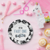 ブルーレースカーファーストワンバースデーパーティー ペーパープレート (パーティー)