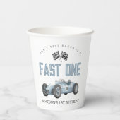 ブルーレースカーファーストワンバースデーパーティー 紙コップ (裏面)