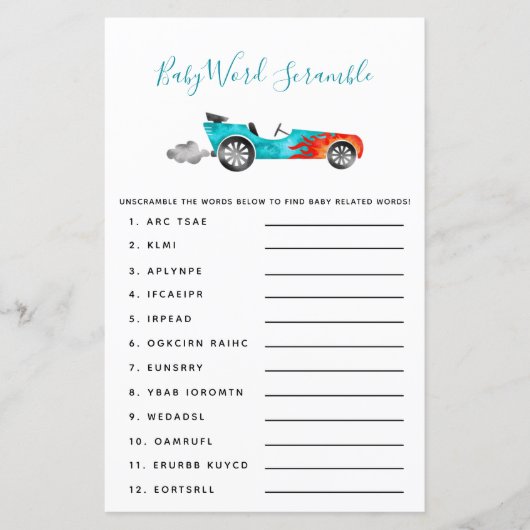 ブルーレースカーベビーワードスクランブルゲーム (正面)