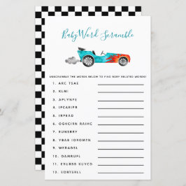 ブルーレースカーベビーワードスクランブルゲーム