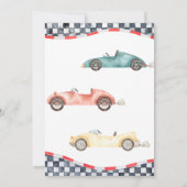 ブルーレースカーボーイベビーシャワー招待状 招待状 (裏面)